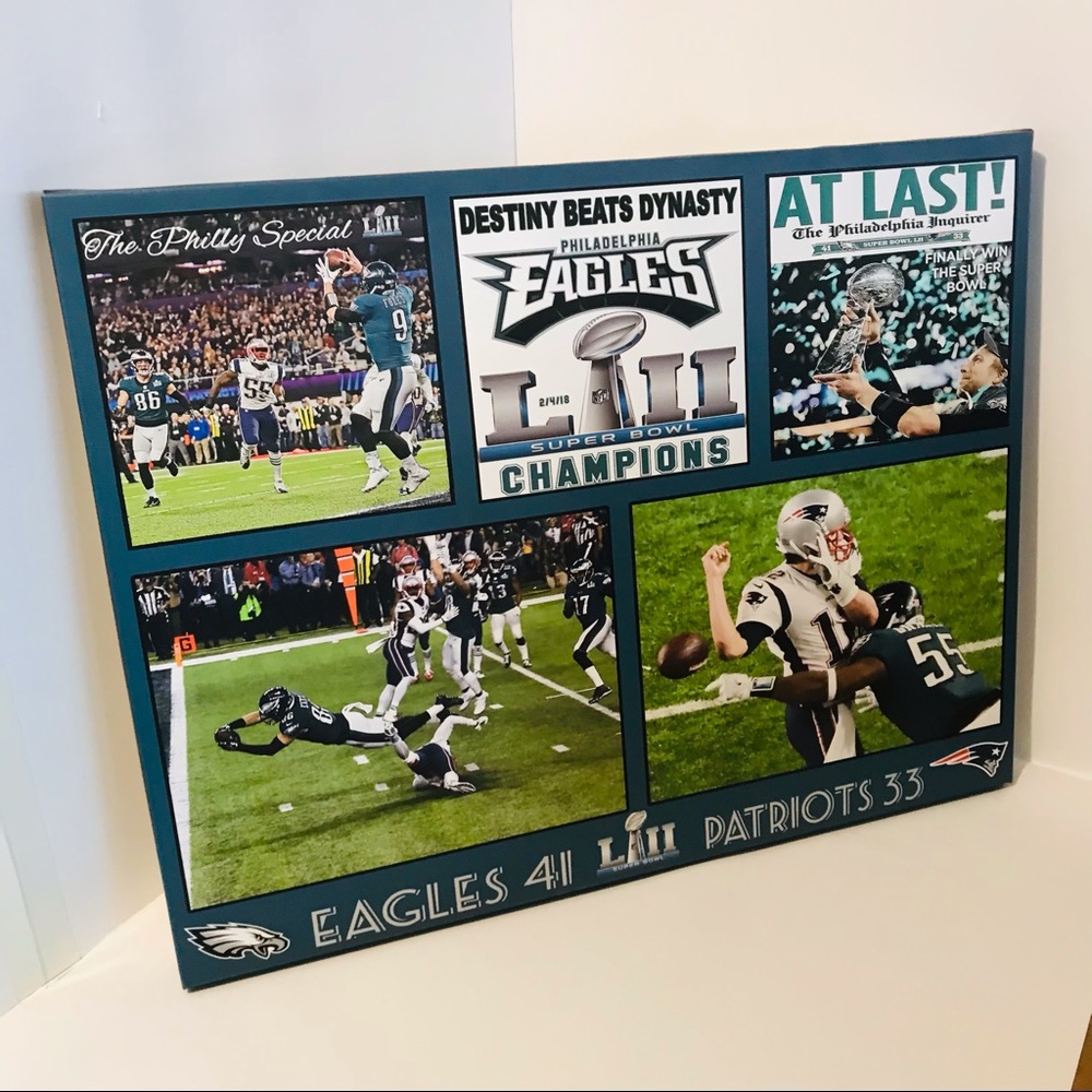 Philadelphia Eagles 2018 super bowl / HD canvas print size 16x20inches